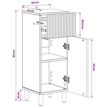Bathroom Storage Cainet ARNHEM Black 30 x 31 x 80 cm