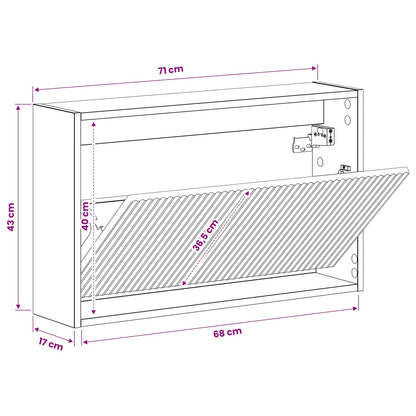 Wall-Mounted Shoe Cabinet ARNHEM 71 x 17 x 43 cm Sonoma Oak