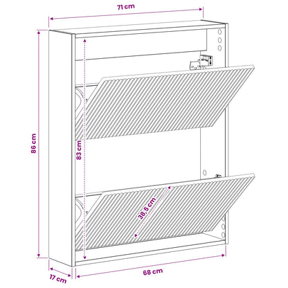 Wall-Mounted Shoe Cabinet ARNHEM 71 x 17 x 86 cm Grey Sonoma
