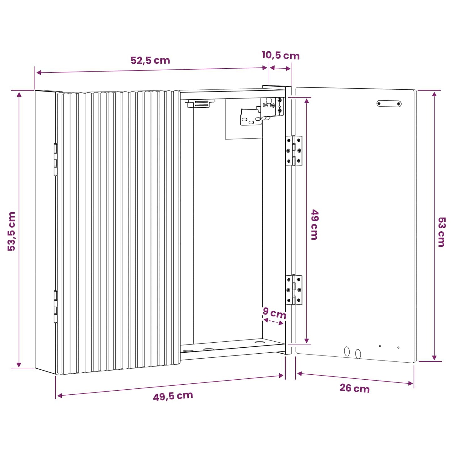 Dartboard Cabinet ARNHEM Grey Sonoma 52.5 x 10.5 x 53.5 cm
