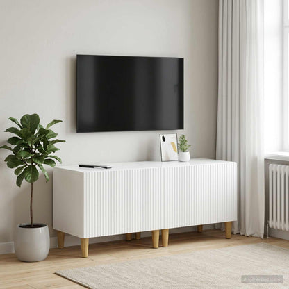 TV Cabinet High Gloss White Engineered Wood