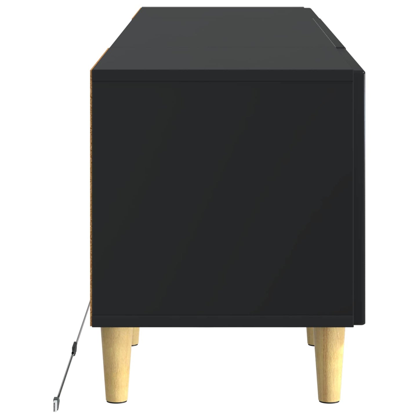 LED TV Cabinet Black Engineered Wood