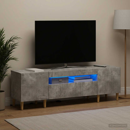 LED TV Cabinet Concrete Grey Engineered Wood