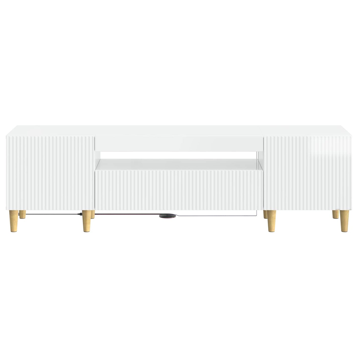 LED TV Cabinet High Gloss White Engineered Wood