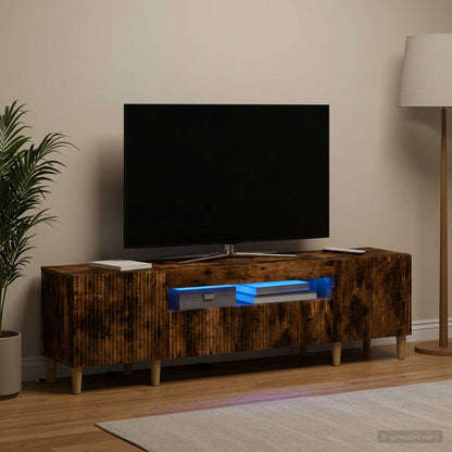 LED TV Cabinet Smoked Oak Engineered Wood