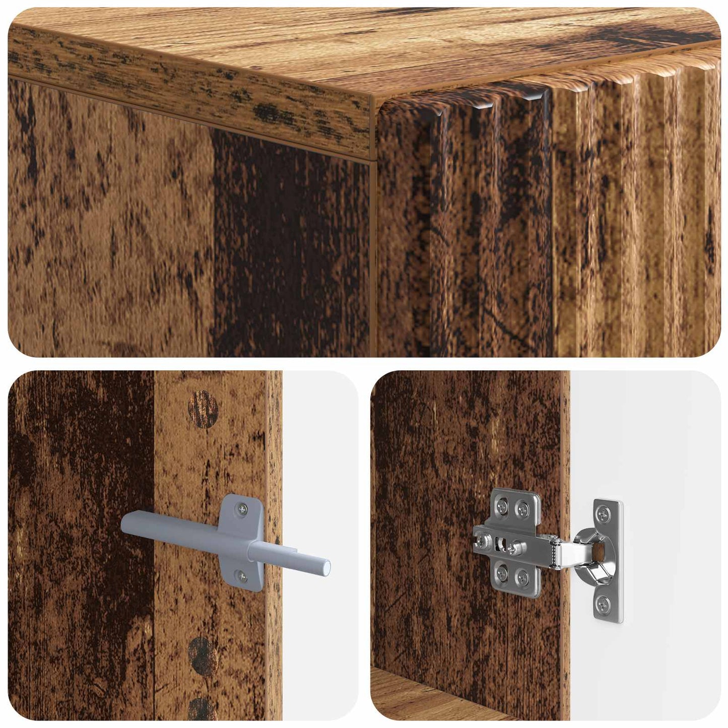 LED TV Cabinet Old Wood Engineered Wood