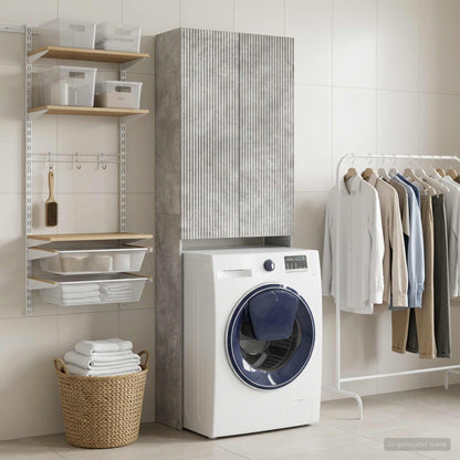 Toilet Cabinet ARNHEM Concrete Grey 66 x 25.5 x 190 cm