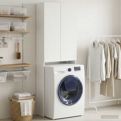Toilet Cabinet ARNHEM High Gloss White 66 x 25.5 x 190 cm