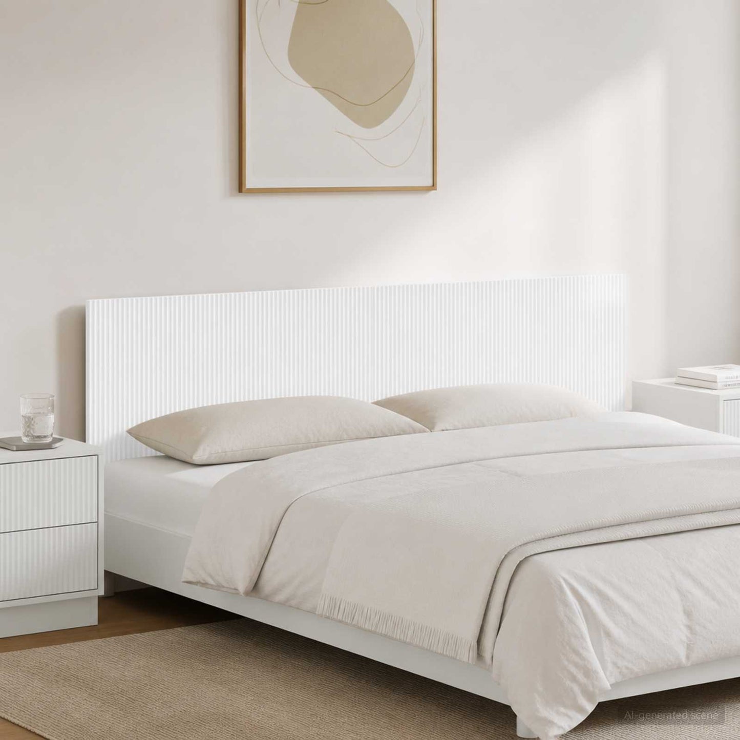 Wall-Mounted Headboard ARNHEM High Gloss White Engineered Wood