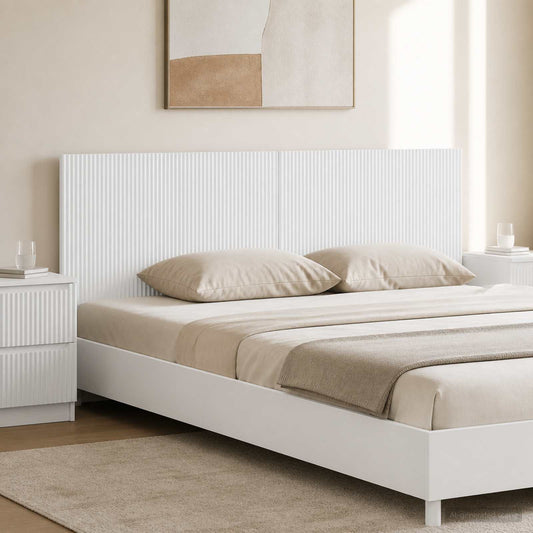 Wall-Mounted Headboard ARNHEM High Gloss White Engineered Wood