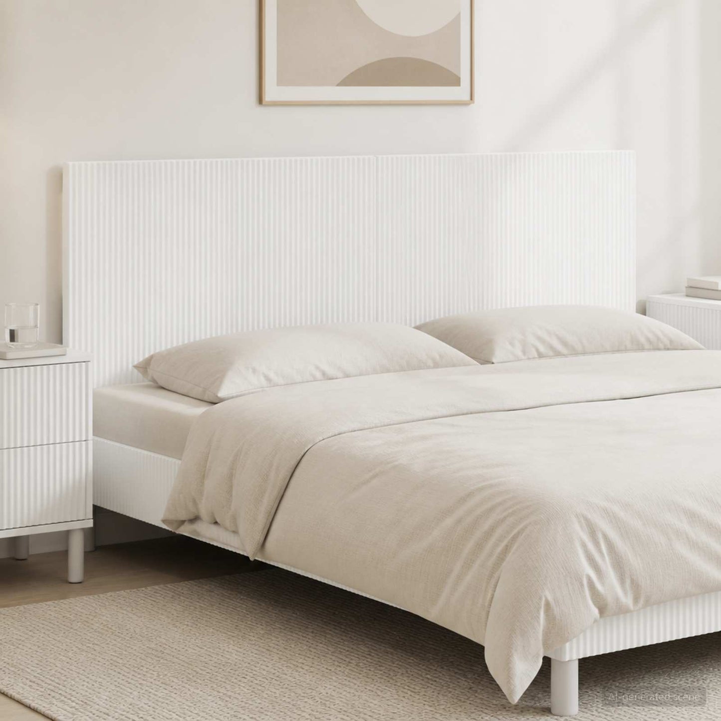 Wall-Mounted Headboard ARNHEM White Engineered Wood