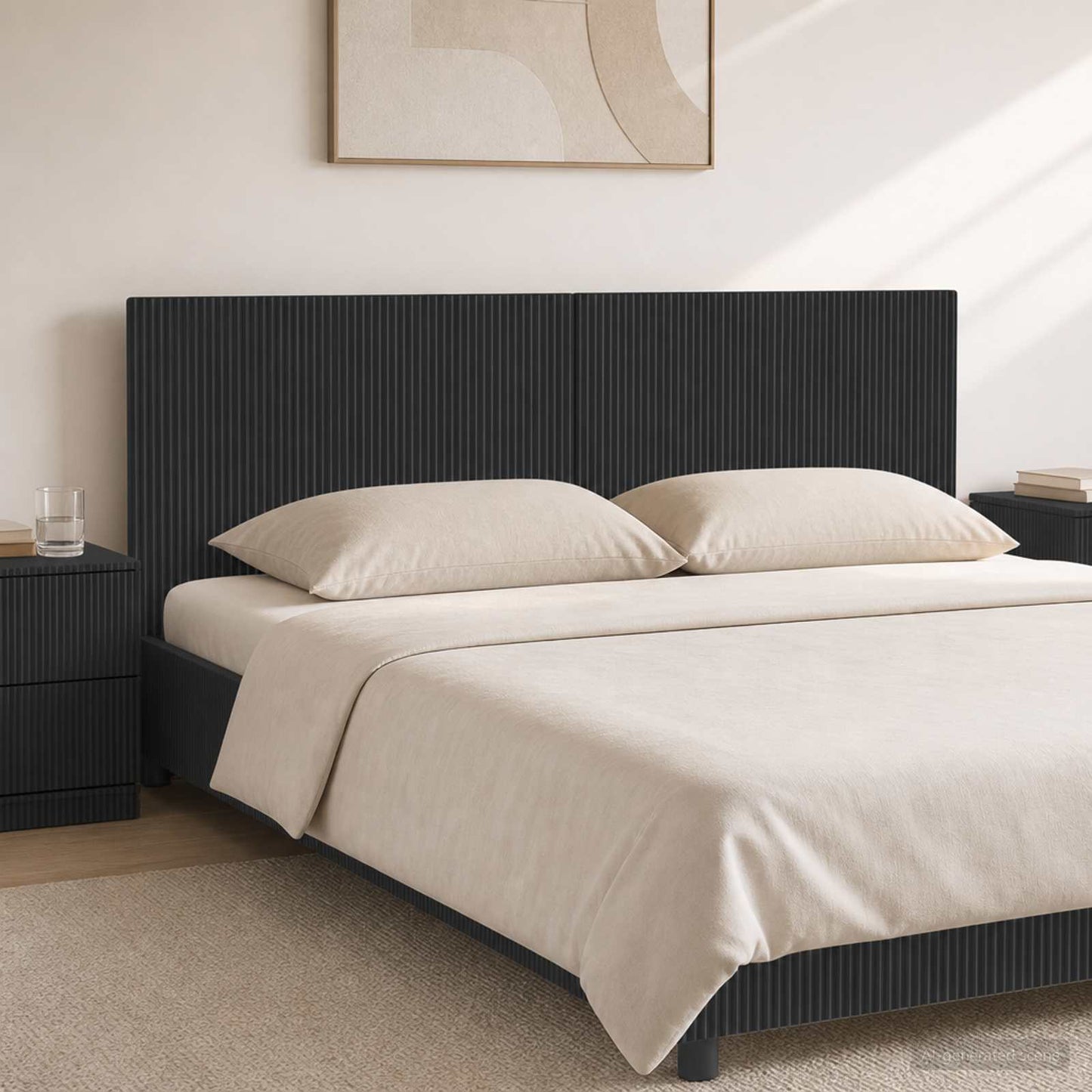 Wall-Mounted Headboard ARNHEM Black Engineered Wood