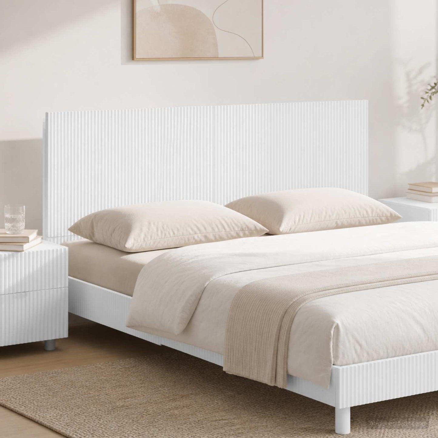 Wall-Mounted Headboard ARNHEM High Gloss White Engineered Wood