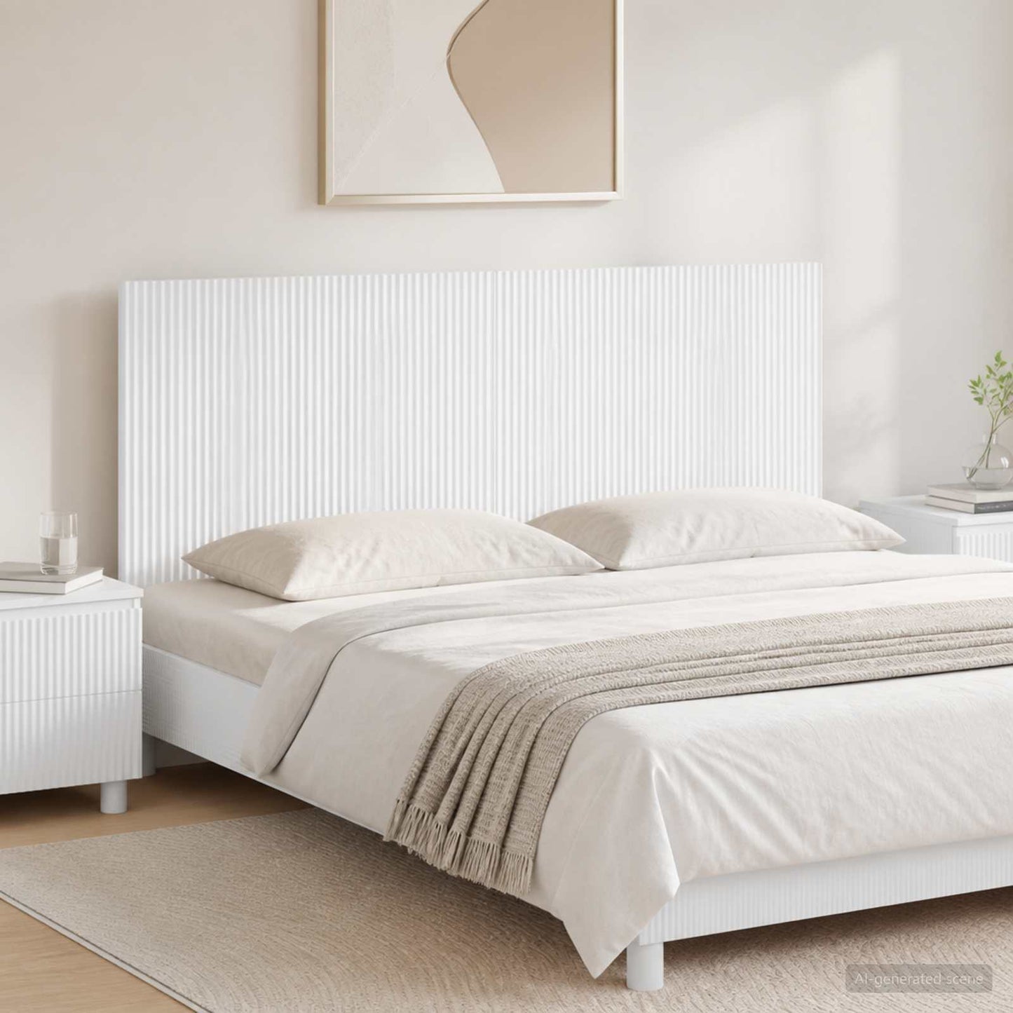 Wall-Mounted Headboard ARNHEM White Engineered Wood