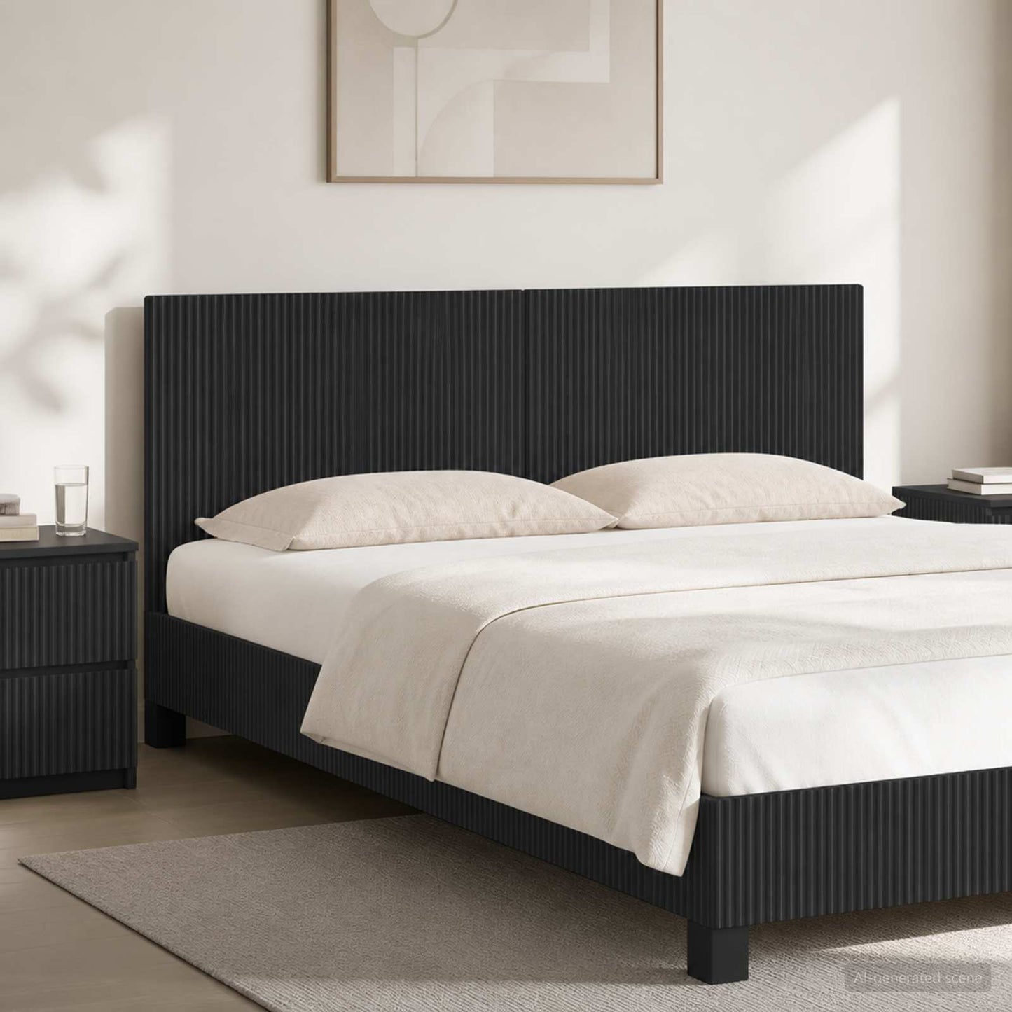 Wall-Mounted Headboard ARNHEM Black Engineered Wood