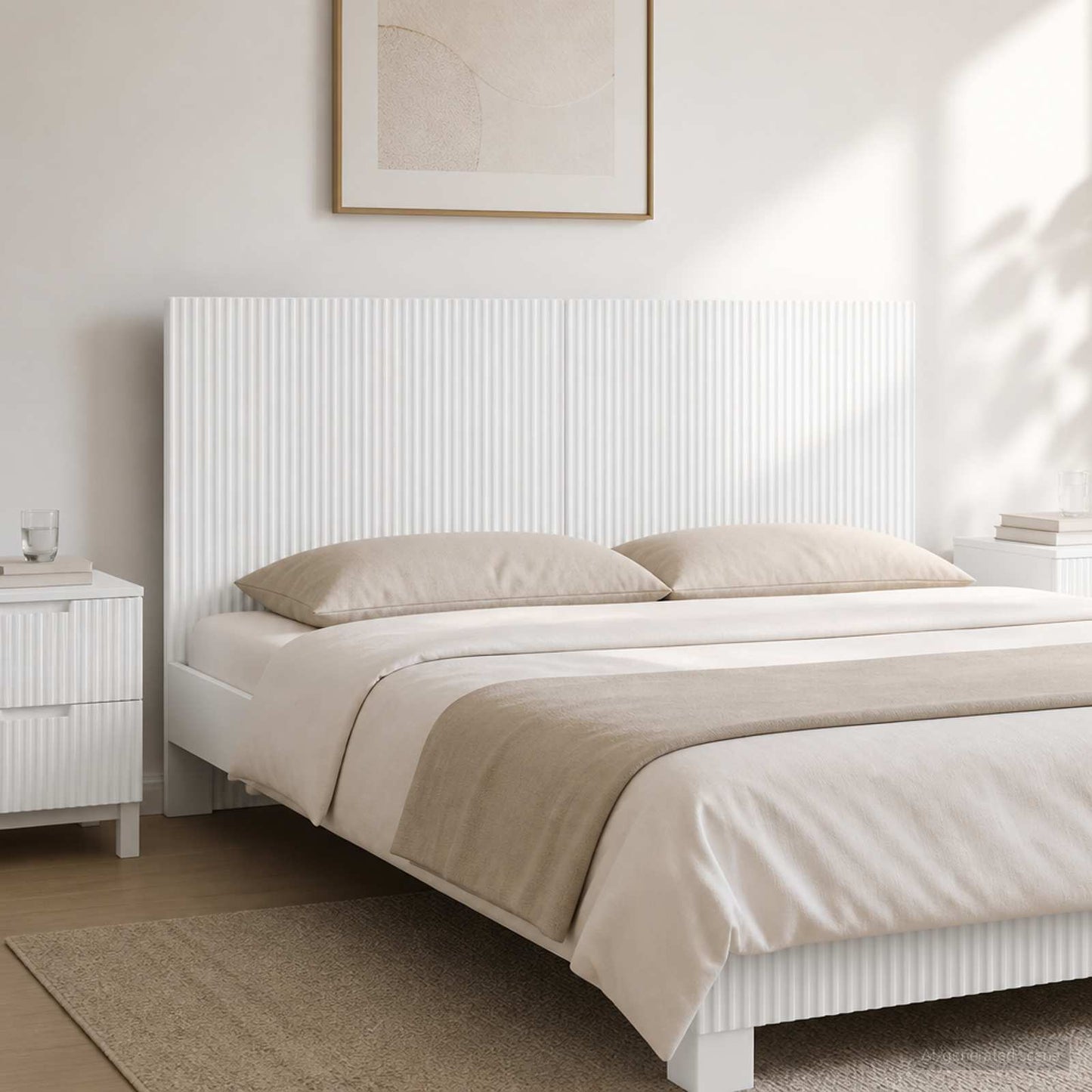 Wall-Mounted Headboard ARNHEM High Gloss White Engineered Wood