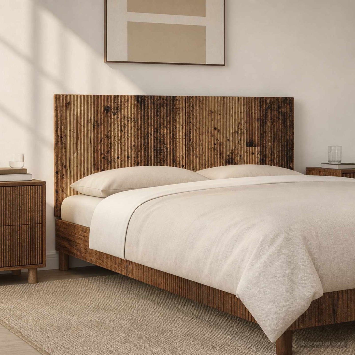 Wall-Mounted Headboard ARNHEM Old Wood Engineered Wood