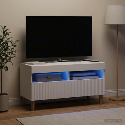 LED TV Cabinet White Engineered Wood