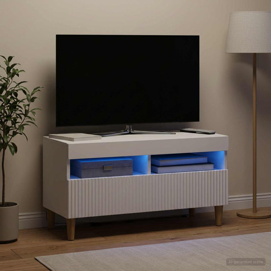 LED TV Cabinet White Engineered Wood