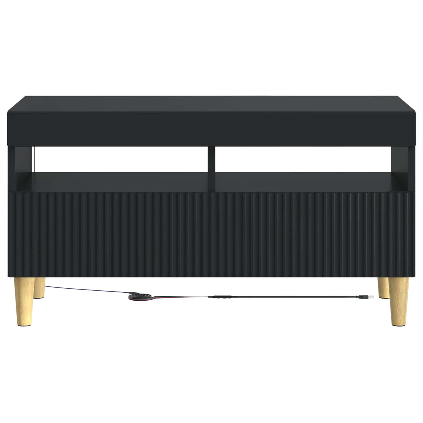 LED TV Cabinet Black Engineered Wood