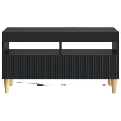 LED TV Cabinet Black Engineered Wood
