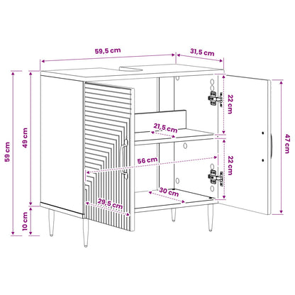 Bathroom Sink Cabinet HAARLEM Sonoma Oak 59.5 x 31.5x 59 cm