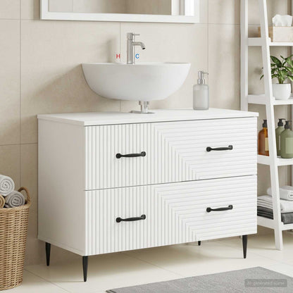 Bathroom Sink Cabinet HAARLEM White 82 x 41x 58.5 cm