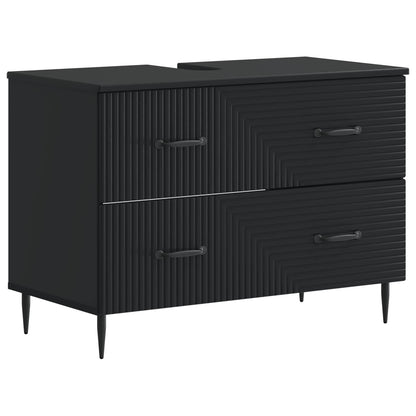 Bathroom Sink Cabinet HAARLEM Black 82 x 41x 58.5 cm