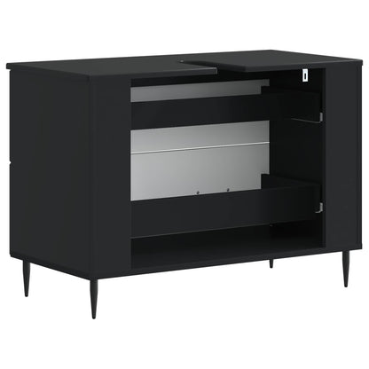 Bathroom Sink Cabinet HAARLEM Black 82 x 41x 58.5 cm