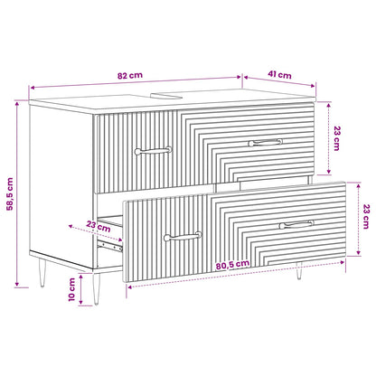 Bathroom Sink Cabinet HAARLEM Concrete Grey 82 x 41x 58.5 cm