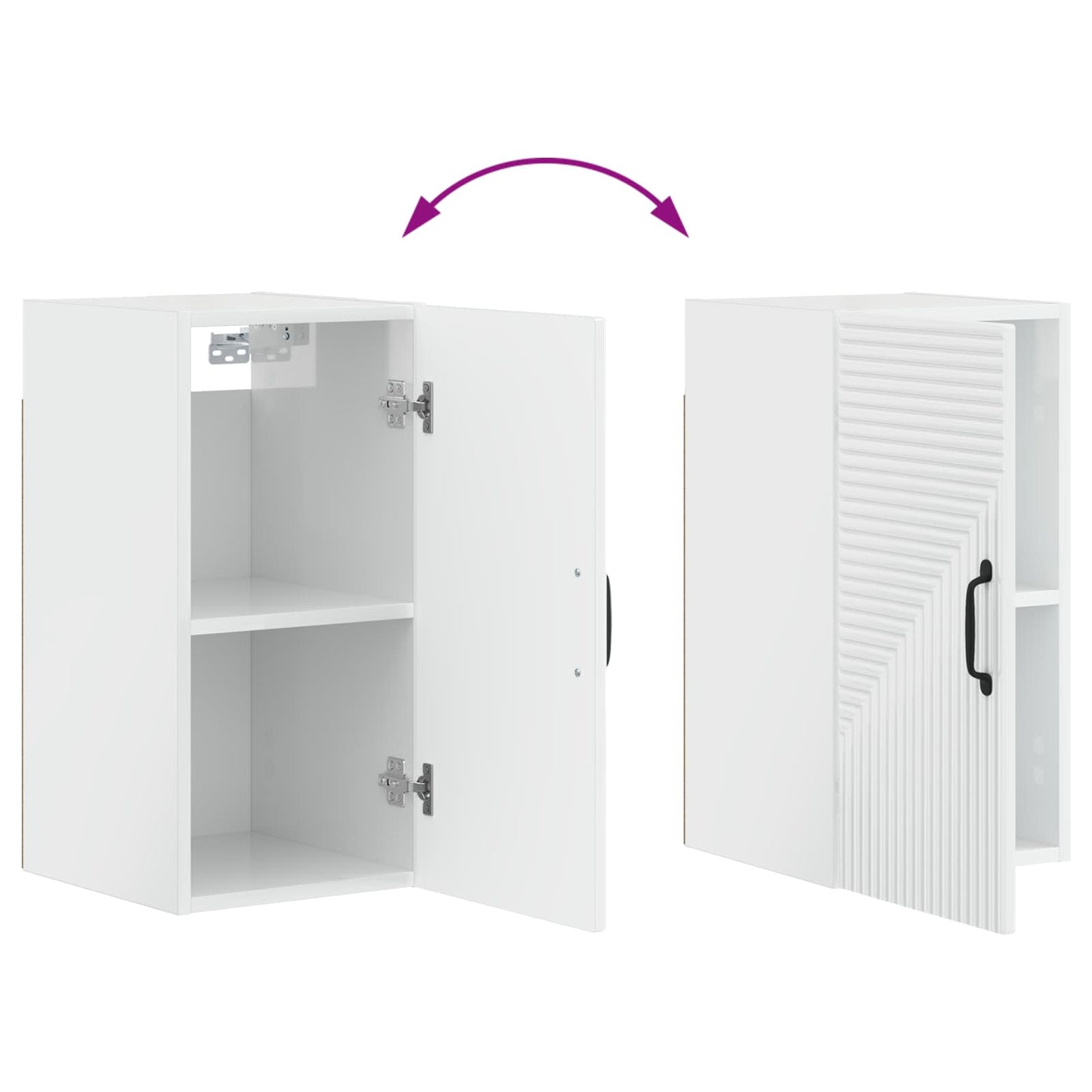 Bathroom Wall Cabinet HAARLEM High Gloss White 30 x 31 x 59 cm