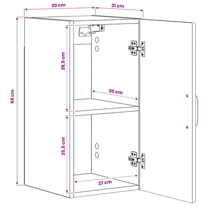 Bathroom Wall Cabinet HAARLEM Grey Sonoma 30 x 31 x 59 cm