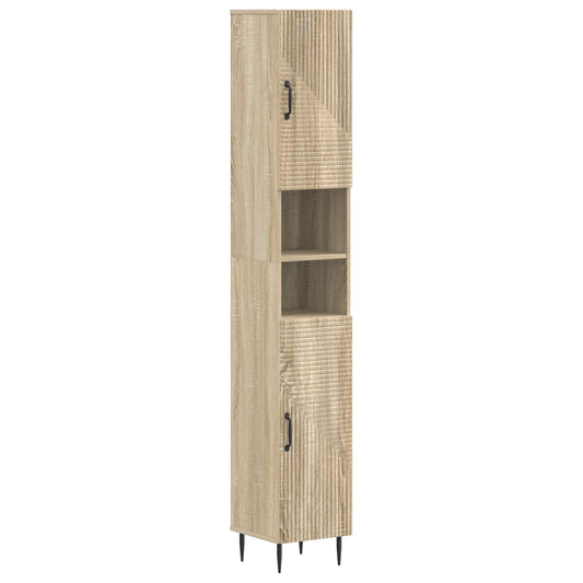 Bathroom Cabinet with Open Shelf HAARLEM Sonoma Oak