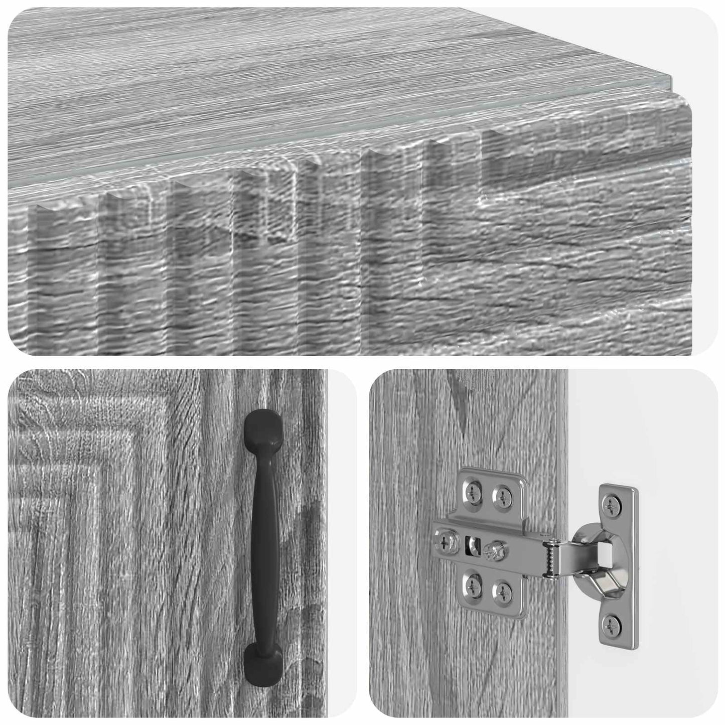 Bathroom Cabinet with Open Shelf HAARLEM Grey Sonoma