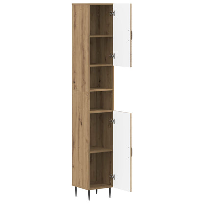 Bathroom Cabinet with Open Shelf HAARLEM Artisan Oak