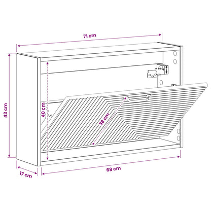 Wall-Mounted Shoe Cabinet HAARLEM 71 x 17 x 43 cm Sonoma Oak