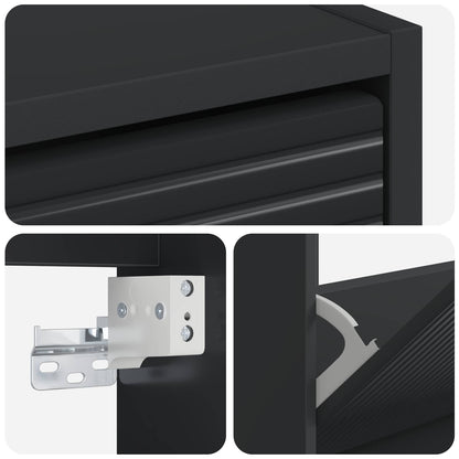 Wall-Mounted Shoe Cabinet HAARLEM 71 x 17 x 86 cm Black