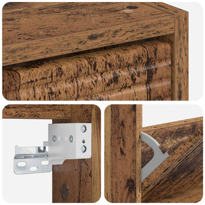 Wall-Mounted Shoe Cabinet HAARLEM 71 x 17 x 86 cm Old Wood
