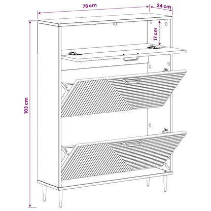 Shoe Cabinet HAARLEM 78 x 24 x 103 cm Engineered Wood