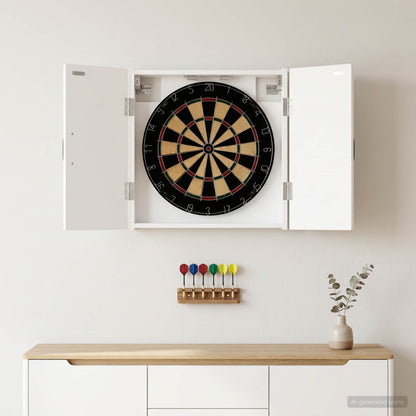 Dartboard Cabinet UTRECHT White 52.5 x 10.5 x 53.5 cm