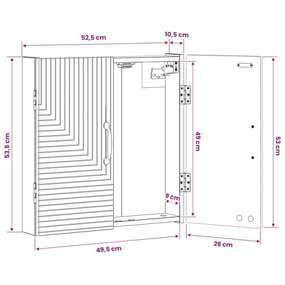 Dartboard Cabinet HAARLEM White 52.5 x 10.5 x 53.5 cm