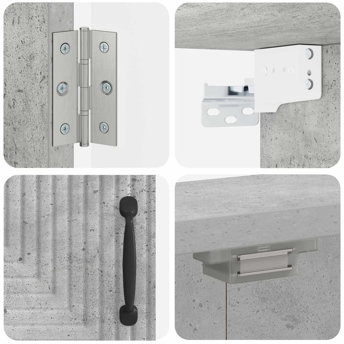 Dartboard Cabinet HAARLEM Concrete Grey 52.5 x 10.5 x 53.5 cm