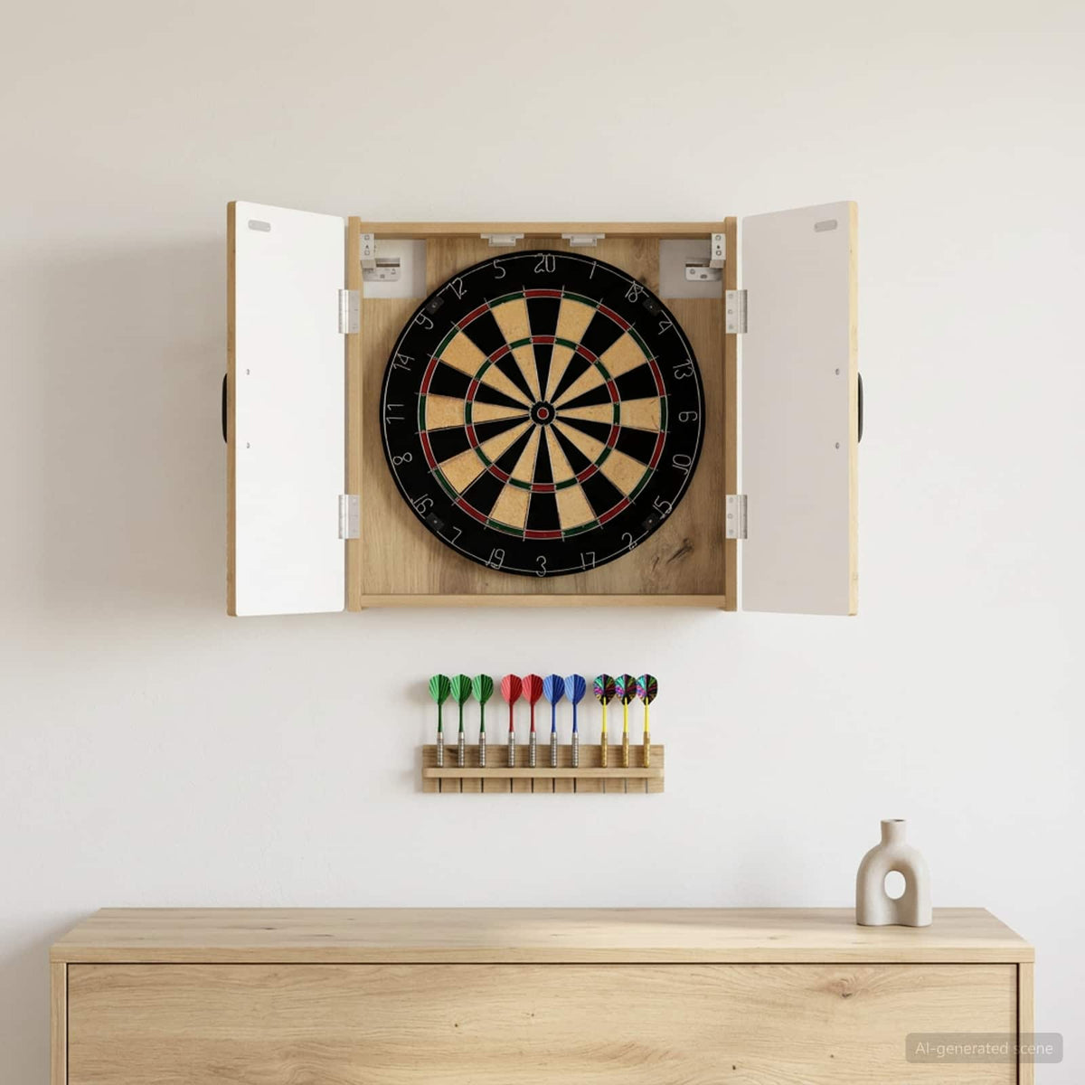 Dartboard Cabinet HOORN Artisan Oak 52.5 x 10.5 x 53.5 cm