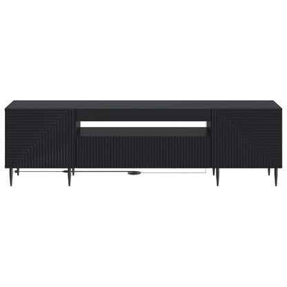 LED TV Cabinet Black Engineered Wood