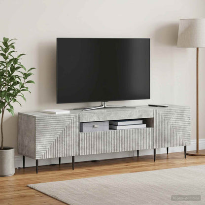LED TV Cabinet Concrete Grey Engineered Wood