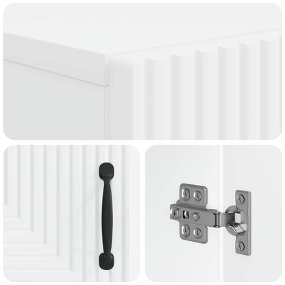 Toilet Cabinet HAARLEM White 66 x 25.5 x 190 cm Engineered Wood