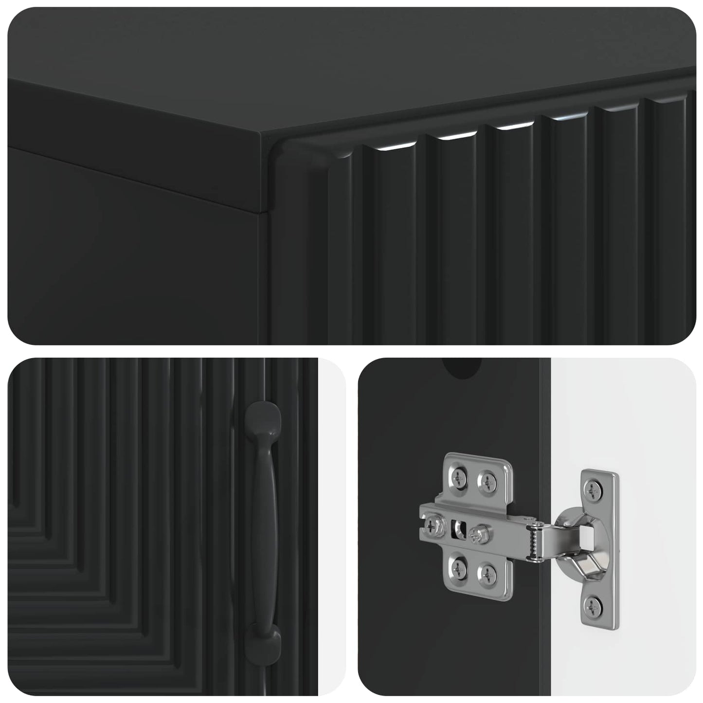 Toilet Cabinet HAARLEM Black 66 x 25.5 x 190 cm Engineered Wood