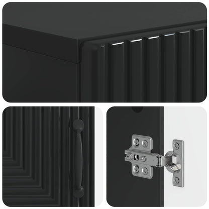 Toilet Cabinet HAARLEM Black 66 x 25.5 x 190 cm Engineered Wood