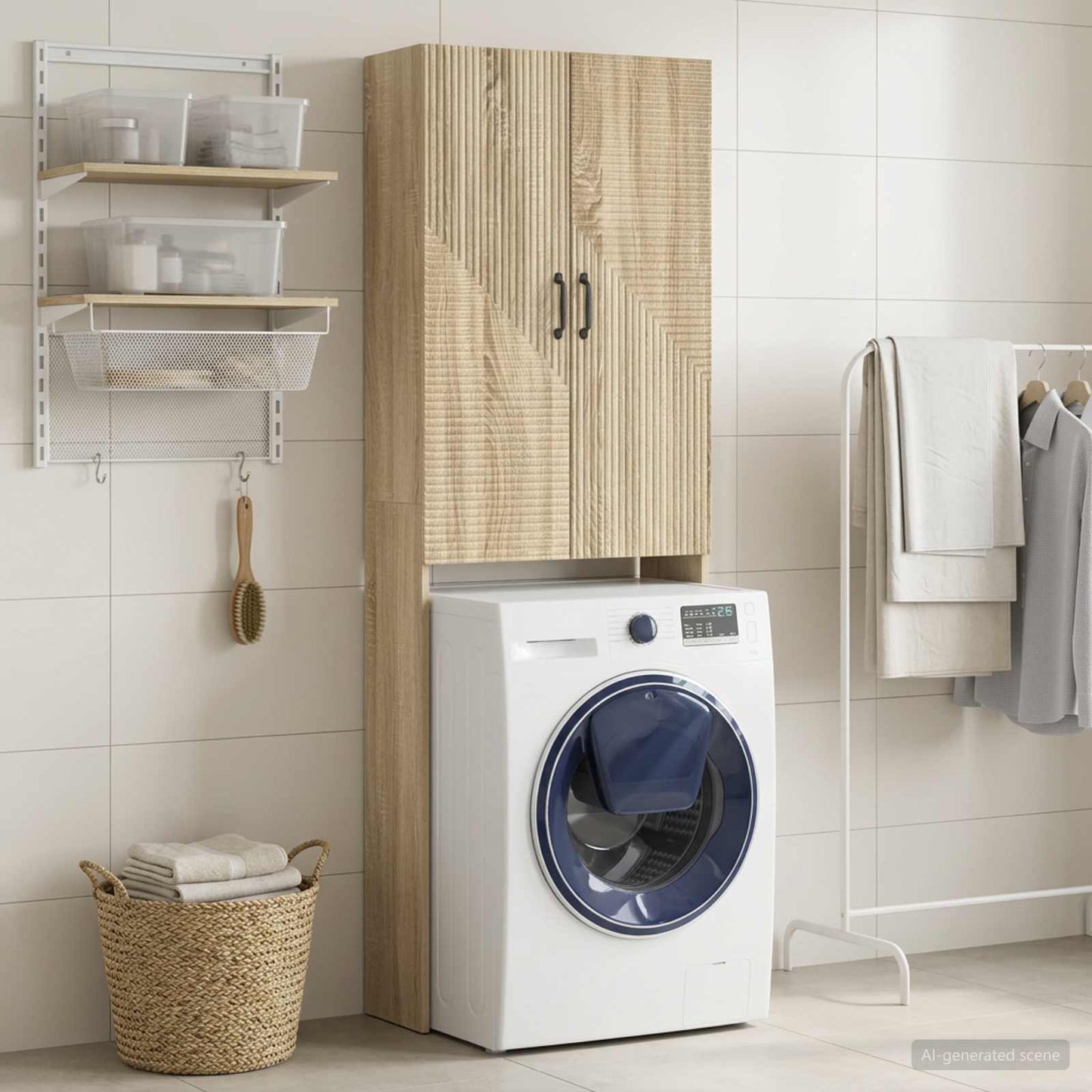 Toilet Cabinet HAARLEM Sonoma Oak 66 x 25.5 x 190 cm