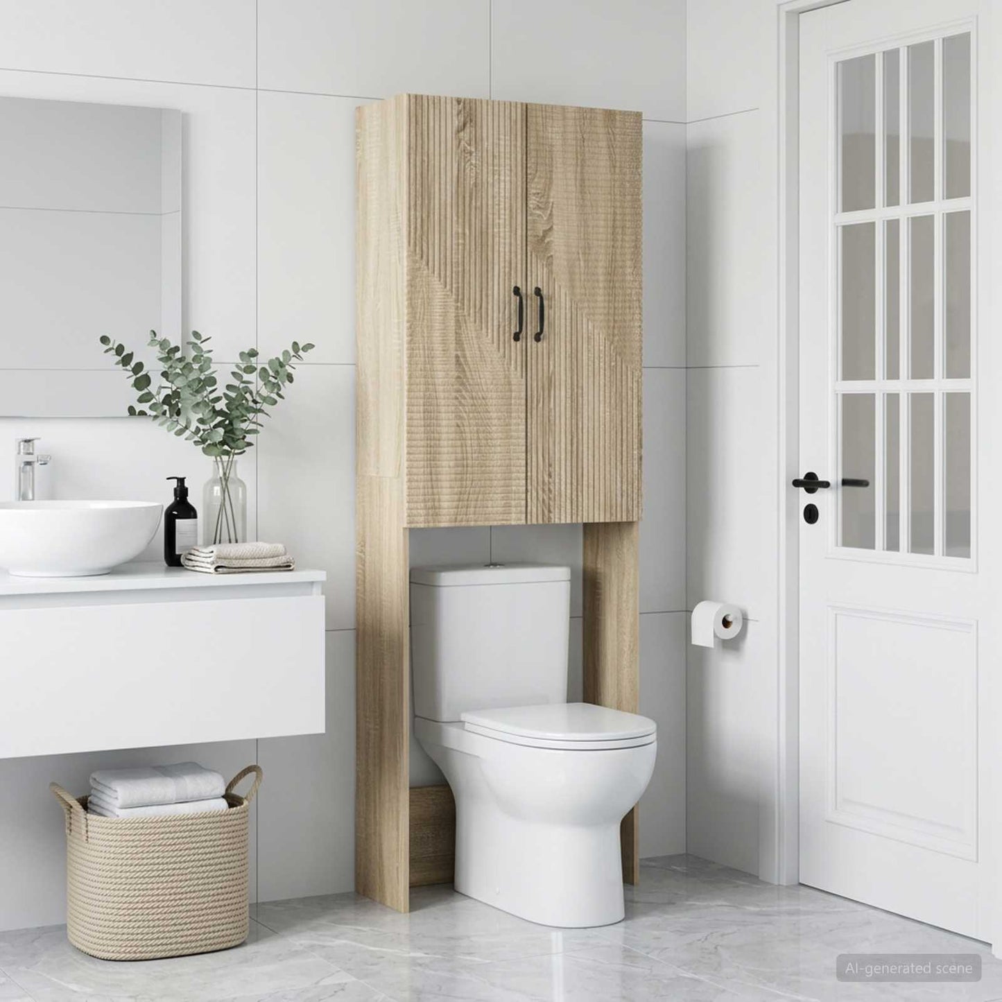 Toilet Cabinet HAARLEM Sonoma Oak 66 x 25.5 x 190 cm
